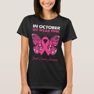 Camiseta Borboleta Em Outubro Vestimos Cancer Rosa