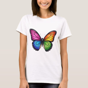 Camiseta Borboleta Espectro Arco-Íris – Arte Vibrante Desen