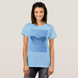 Camiseta Borboleta Esperança Azul