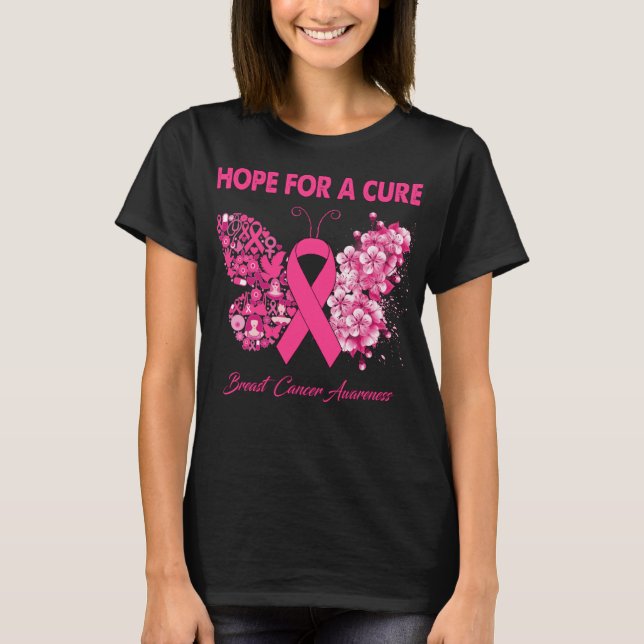 Camiseta Borboleta Esperança Por Um Guerreiro De Cancer De  (Frente)