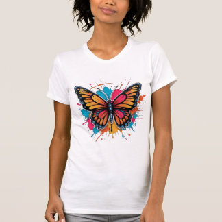 Camiseta borboleta espirrando