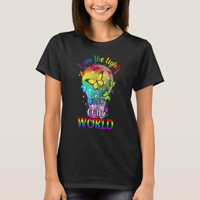 Camiseta Borboleta Eu Sou As Luzes Do Mundo Lgbt 1 (Frente)