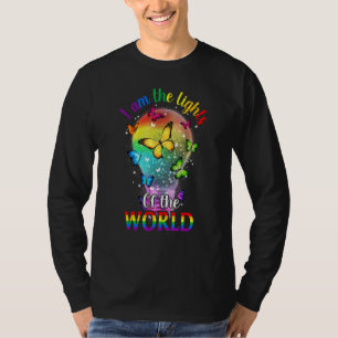 Camiseta Borboleta Eu Sou As Luzes Do Mundo Lgbt 1