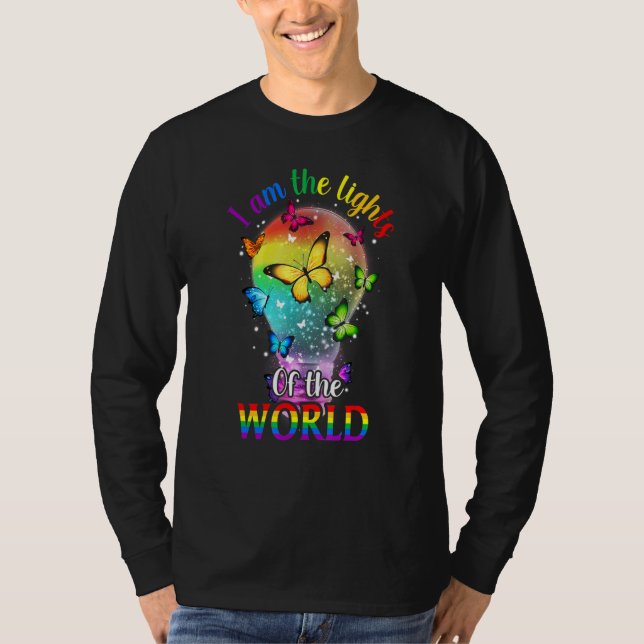Camiseta Borboleta Eu Sou As Luzes Do Mundo Lgbt 1 (Frente)