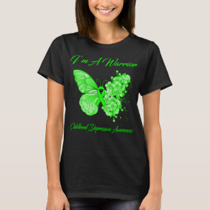Camiseta Borboleta Eu sou um guerreiro Depressão Infantil