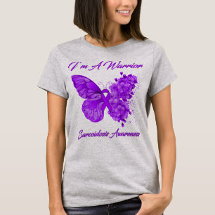 Camiseta Borboleta Eu sou um guerreiro Sarcoidose Consciênc