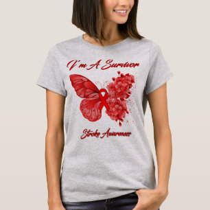 Camiseta Borboleta Eu sou um Sobrevivente Causando Consciên