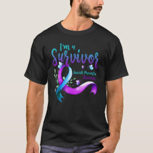 Camiseta Borboleta Eu Sou Um Sobrevivente Prevenção do Suic