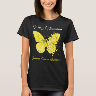 Camiseta Borboleta Eu sou um Sobrevivente Sarcoma Cancer Co