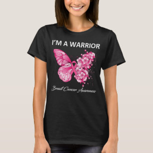 Camiseta Borboleta Eu sou uma consciência de Cancer do peit
