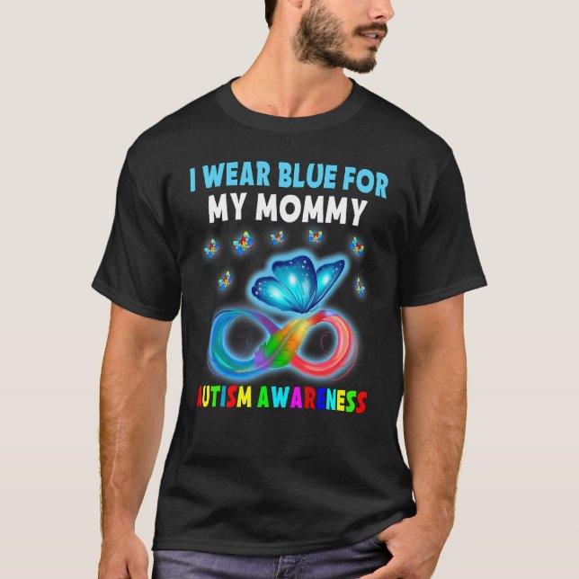 Camiseta Borboleta Eu Uso Azul Para a Minha Mamãe Conscient (Frente)