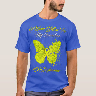 Camiseta Borboleta Eu Visto Amarelo para minha avó ADHD Awa