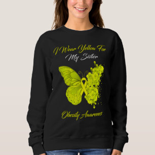 Camiseta Borboleta Eu Visto Amarelo Para Minha Irmã Obesida