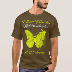 Camiseta Borboleta Eu Visto Amarelo para minha neta ADHD