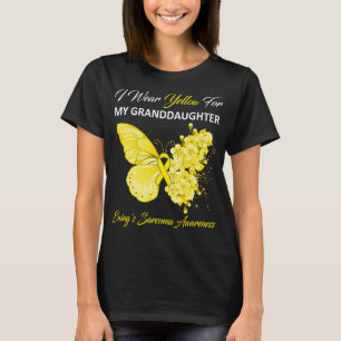 Camiseta Borboleta Eu Visto Amarelo Para Minha Neta Ewing