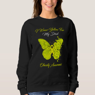 Camiseta Borboleta Eu Visto Amarelo Para O Meu Pai Obesity