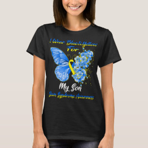 Camiseta Borboleta Eu Visto Azul E Amarelo Para Meu Filho A