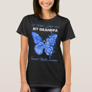 Camiseta Borboleta Eu Visto Azul Para Meu Avô Transverter M
