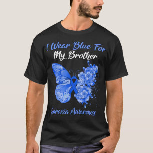 Camiseta Borboleta Eu Visto Azul Para Meu Irmão Apraxia