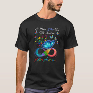 Camiseta Borboleta Eu Visto Azul Para Meu Irmão Autismo Awa