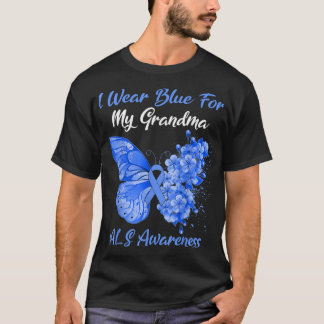 Camiseta Borboleta Eu Visto Azul Para Minha Avó Conhecer AL
