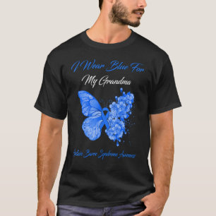Camiseta Borboleta Eu Visto Azul Para Minha Avó Guillain Ba