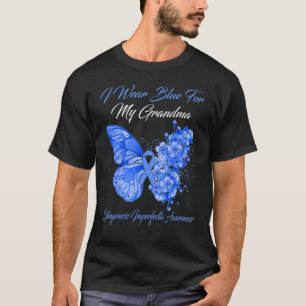Camiseta Borboleta Eu Visto Azul Para Minha Avó Osteogênese