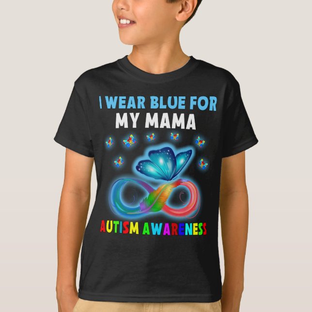 Camiseta Borboleta Eu Visto Azul Para Minha Consciência Aut (Frente)