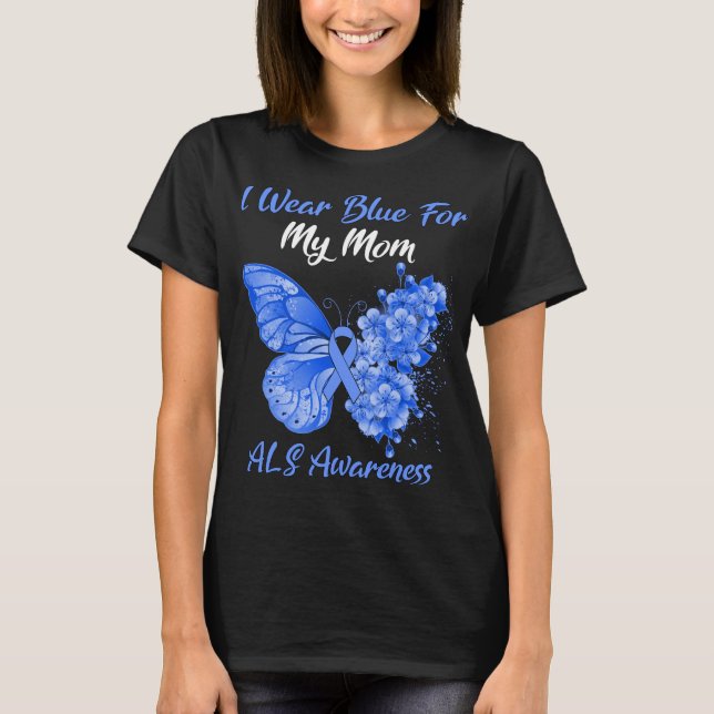 Camiseta Borboleta Eu Visto Azul Para Minha Mãe Conhecer AL (Frente)