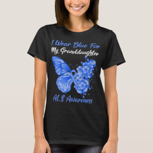 Camiseta Borboleta Eu Visto Azul Para Minha Neta ALS