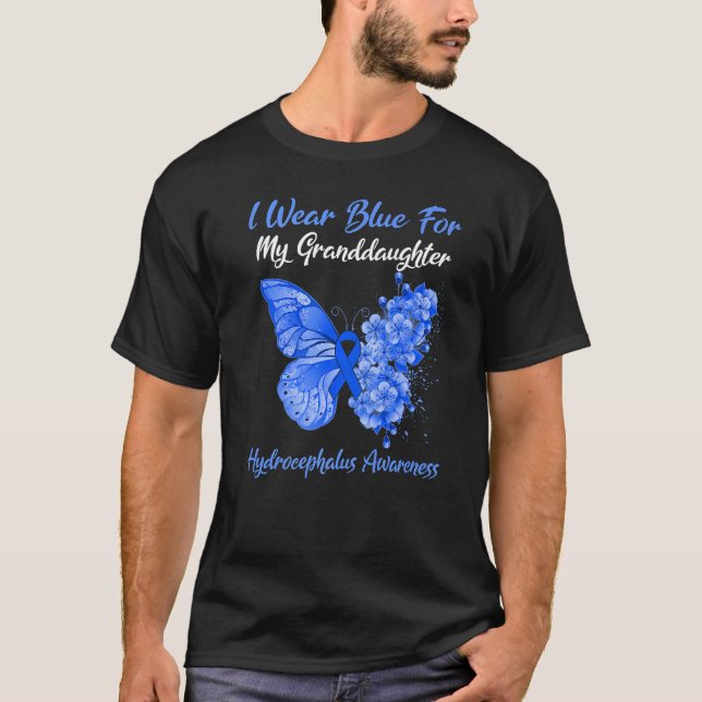 Camiseta Borboleta Eu Visto Azul Para Minha Neta Hidroce (Frente)