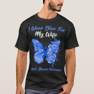 Camiseta Borboleta Eu Visto Azul Para Minha Síndrome De Cha
