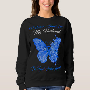 Camiseta Borboleta Eu Visto Azul Para O Meu Marido Von Hipp
