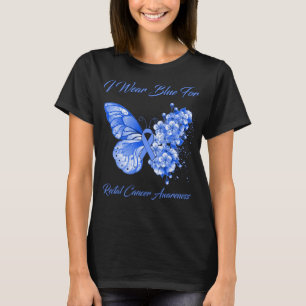 Camiseta Borboleta Eu Visto Azul Para Sensibilização Rectal