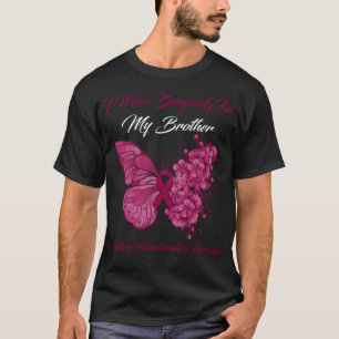 Camiseta Borboleta Eu Visto Borgonha Para Meu Irmão Heredit