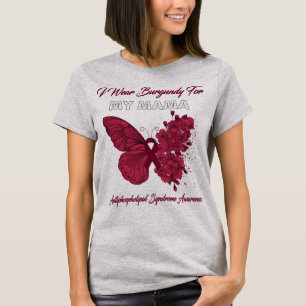 Camiseta Borboleta Eu Visto Borgonha Para Minha Mãe Antifos
