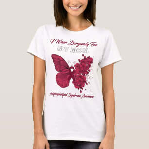 Camiseta Borboleta Eu Visto Borgonha Para Minha Mãe Antifos