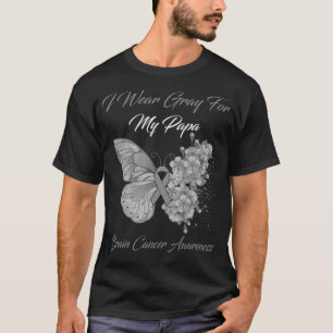 Camiseta Borboleta Eu Visto Cinzas Para O Cancer Do Meu Pap