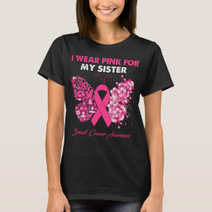 Camiseta Borboleta Eu Visto Rosa Para Meu Cancer De Mama Ir