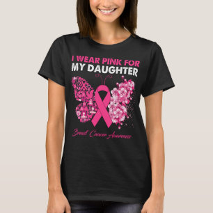 Camiseta Borboleta Eu Visto Rosa Para Minha Filha Mama
