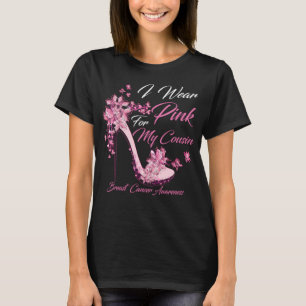 Camiseta Borboleta Eu Visto Rosa Para O Meu Primo Cancer De