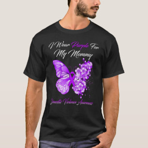 Camiseta Borboleta Eu Visto Roxo Para A Minha Mamãe De Viol