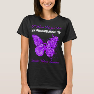 Camiseta Borboleta Eu Visto Roxo Para A Minha Namorada.