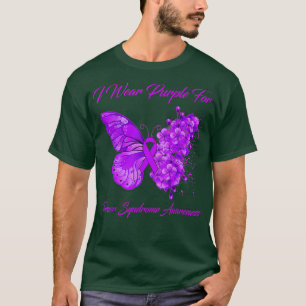 Camiseta Borboleta Eu Visto Roxo Para A Síndrome De Turner