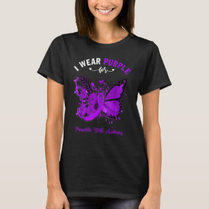 Camiseta Borboleta Eu Visto Roxo Para Awaren De Nascimento
