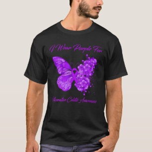 Camiseta Borboleta Eu Visto Roxo Para Colite Ulcerativa Awa