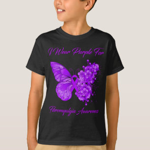 Camiseta Borboleta Eu Visto Roxo Para Conhecer Fibromialgia