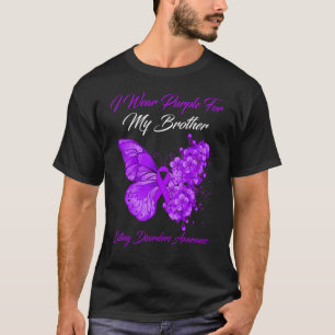 Camiseta Borboleta Eu Visto Roxo Para Meu Irmão Comendo Dis