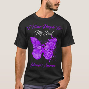 Camiseta Borboleta eu Visto roxo para meu Pai Alzheimer's A