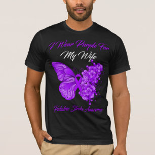 Camiseta Borboleta Eu Visto Roxo Para Minha Esposa Estrada 